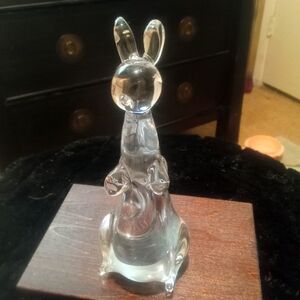 Vintage art glass kangaroo